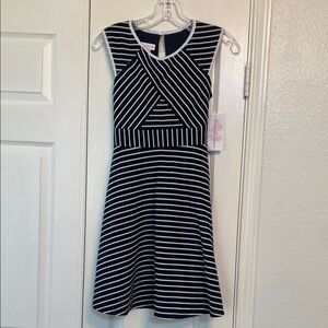 Bonnie Jean Striped Navy and White Dress